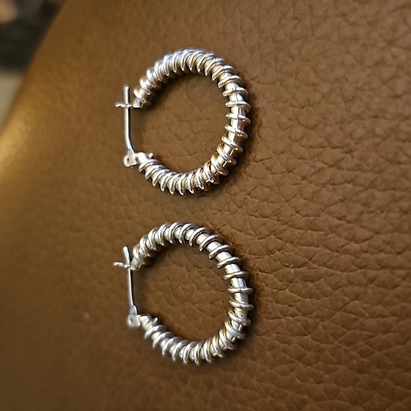 3/$30 Silvertone Huggie Hoop Earrings - Picture 3 of 3